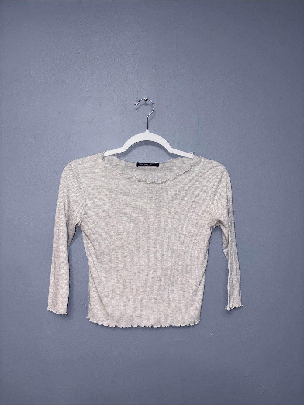 Brandy Melville | Gray Ribbed Longsleeve